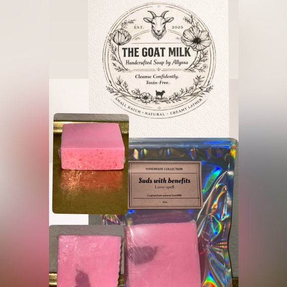 Other - Suds with Benefits Pink Handcrafted GoatMilk Soap Bar love spell bar